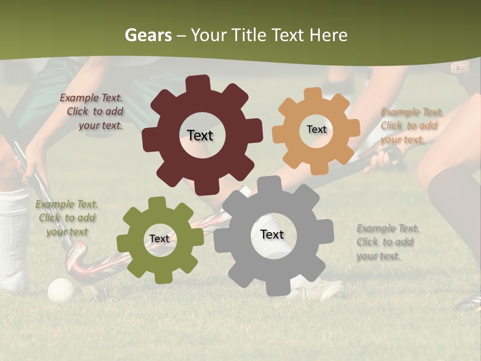 A Group Of People Playing A Game Of Field Hockey PowerPoint Template