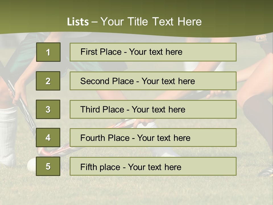 A Group Of People Playing A Game Of Field Hockey PowerPoint Template