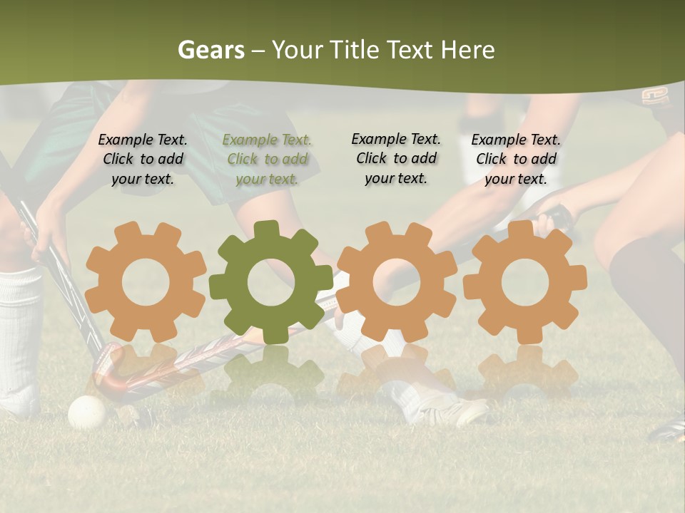 A Group Of People Playing A Game Of Field Hockey PowerPoint Template
