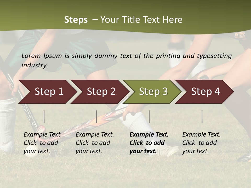 A Group Of People Playing A Game Of Field Hockey PowerPoint Template