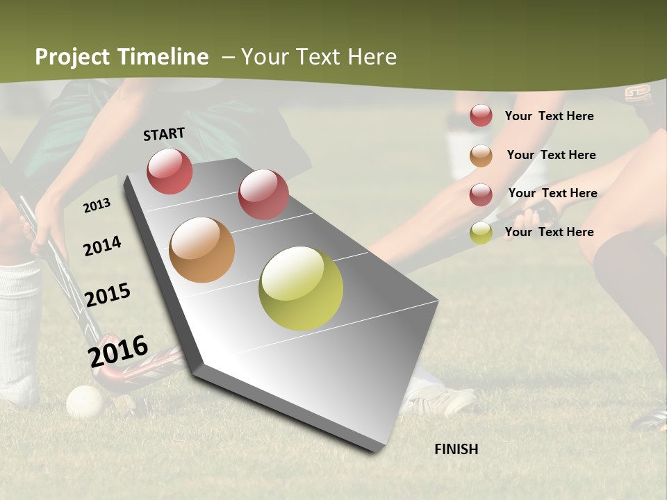 A Group Of People Playing A Game Of Field Hockey PowerPoint Template