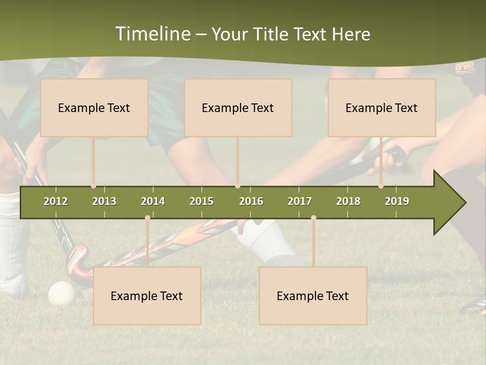 A Group Of People Playing A Game Of Field Hockey PowerPoint Template