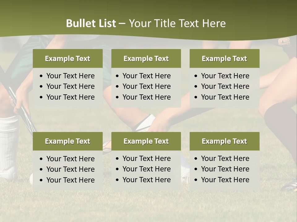 A Group Of People Playing A Game Of Field Hockey PowerPoint Template