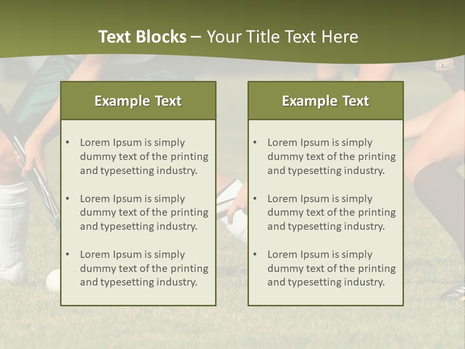 A Group Of People Playing A Game Of Field Hockey PowerPoint Template
