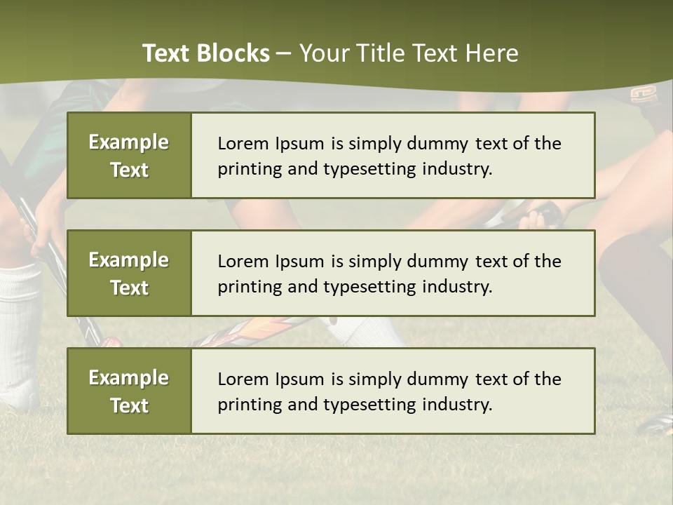 A Group Of People Playing A Game Of Field Hockey PowerPoint Template