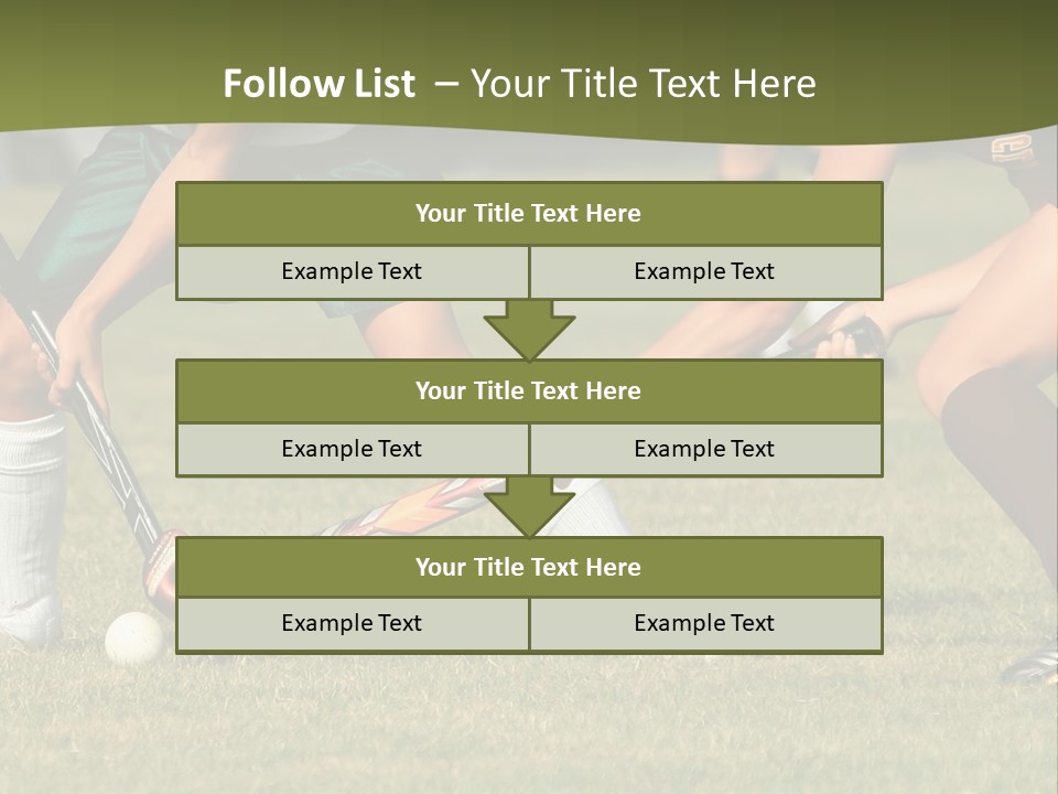 A Group Of People Playing A Game Of Field Hockey PowerPoint Template