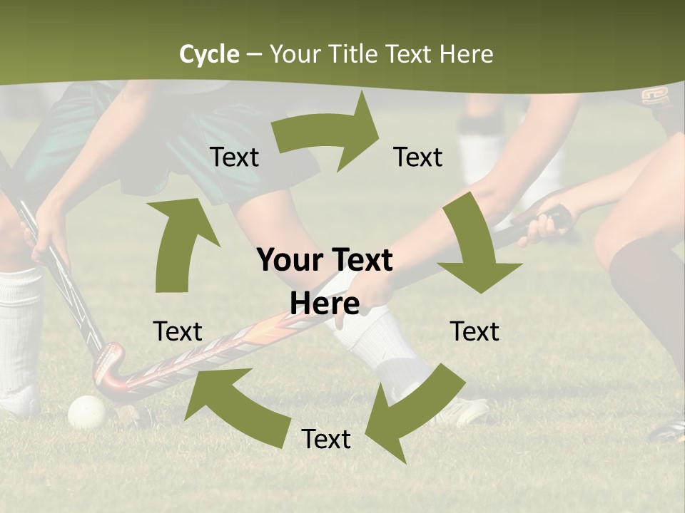 A Group Of People Playing A Game Of Field Hockey PowerPoint Template