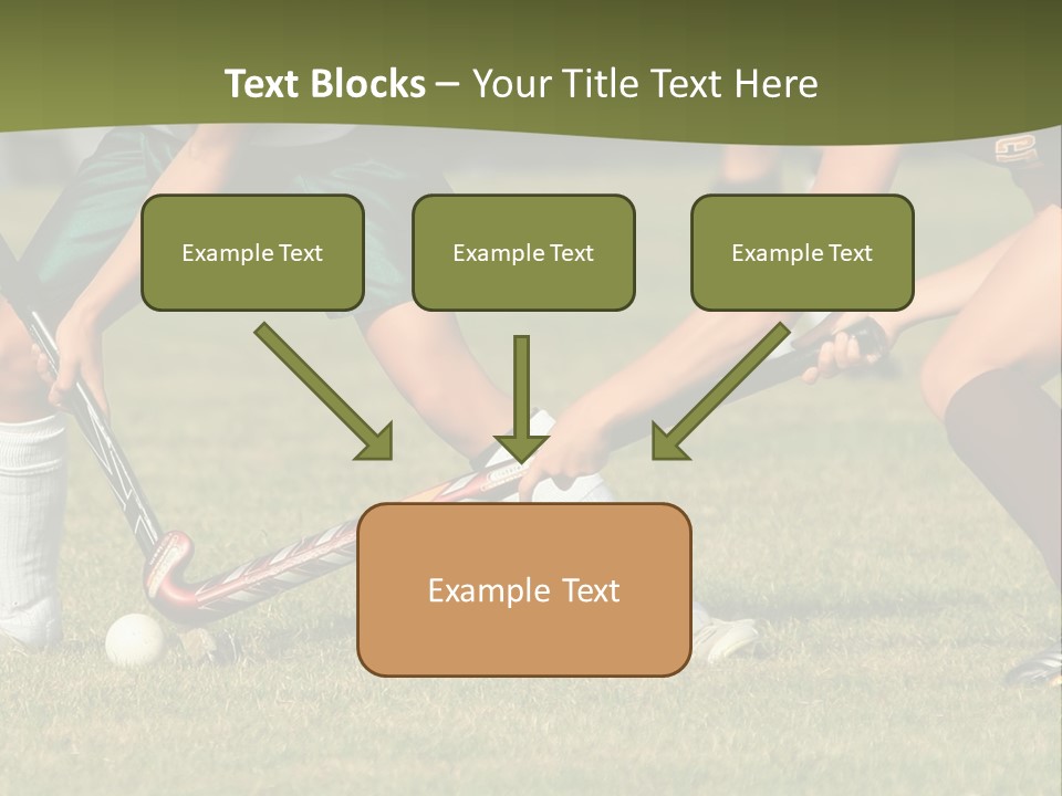 A Group Of People Playing A Game Of Field Hockey PowerPoint Template