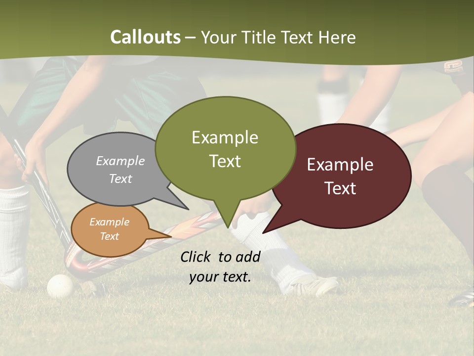 A Group Of People Playing A Game Of Field Hockey PowerPoint Template