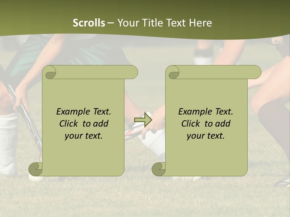 A Group Of People Playing A Game Of Field Hockey PowerPoint Template