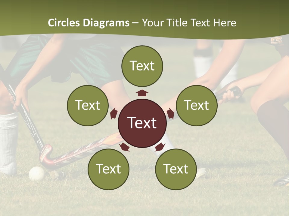 A Group Of People Playing A Game Of Field Hockey PowerPoint Template