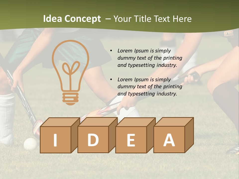 A Group Of People Playing A Game Of Field Hockey PowerPoint Template