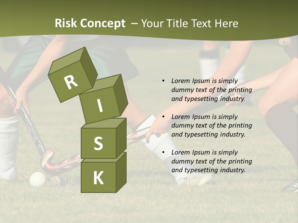 A Group Of People Playing A Game Of Field Hockey PowerPoint Template