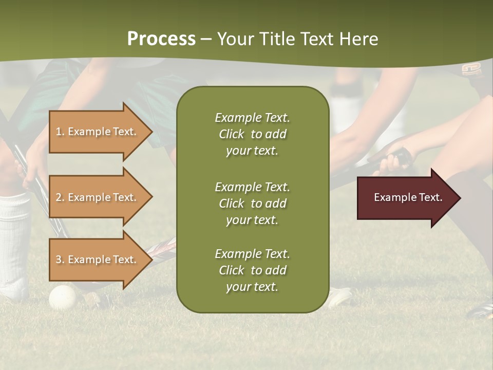 A Group Of People Playing A Game Of Field Hockey PowerPoint Template