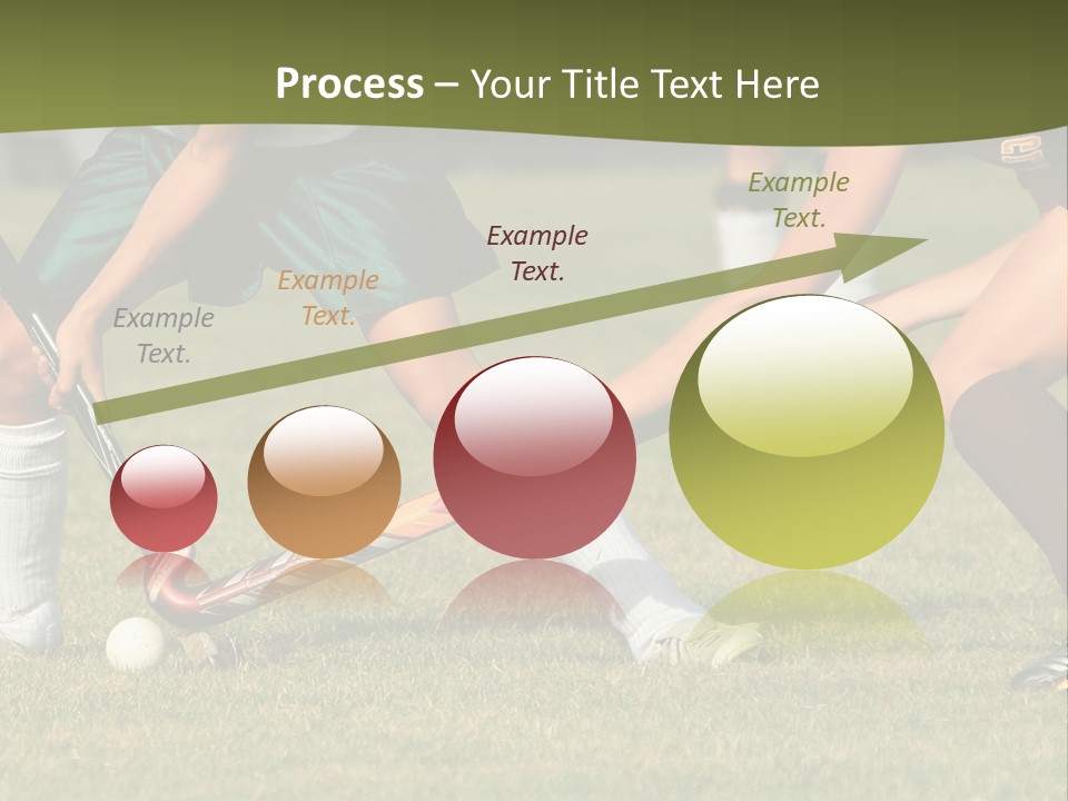 A Group Of People Playing A Game Of Field Hockey PowerPoint Template