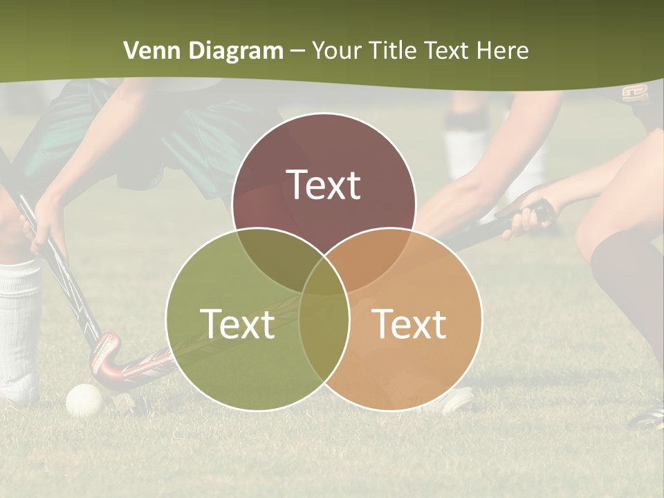 A Group Of People Playing A Game Of Field Hockey PowerPoint Template