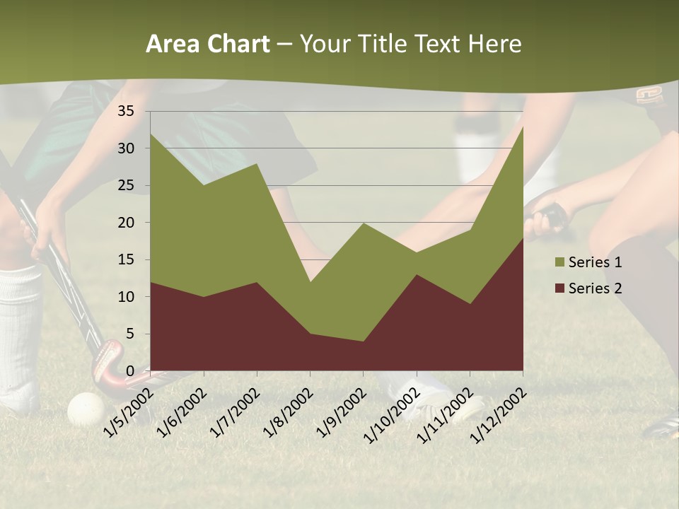 A Group Of People Playing A Game Of Field Hockey PowerPoint Template