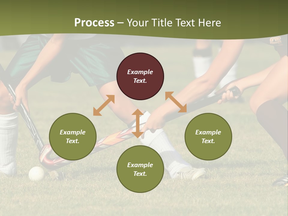 A Group Of People Playing A Game Of Field Hockey PowerPoint Template