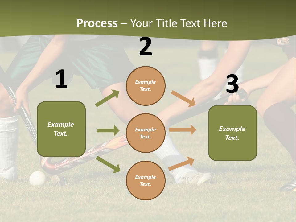 A Group Of People Playing A Game Of Field Hockey PowerPoint Template