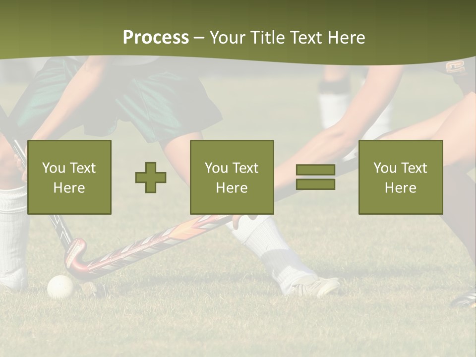 A Group Of People Playing A Game Of Field Hockey PowerPoint Template