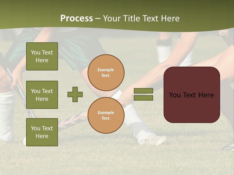 A Group Of People Playing A Game Of Field Hockey PowerPoint Template