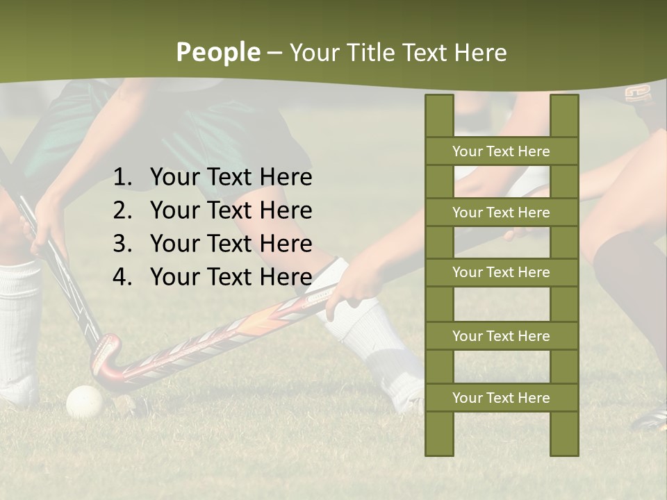 A Group Of People Playing A Game Of Field Hockey PowerPoint Template