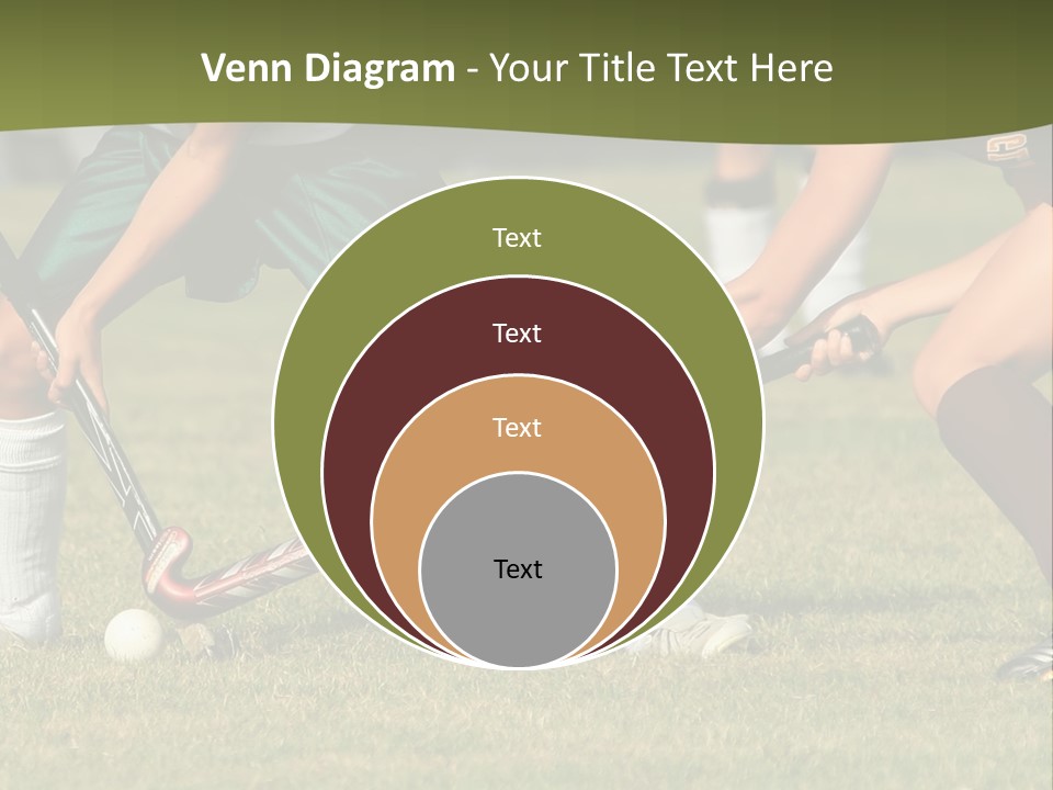 A Group Of People Playing A Game Of Field Hockey PowerPoint Template