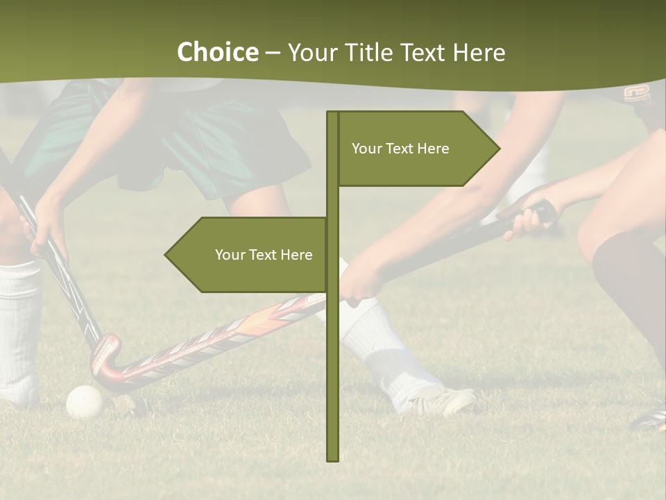 A Group Of People Playing A Game Of Field Hockey PowerPoint Template