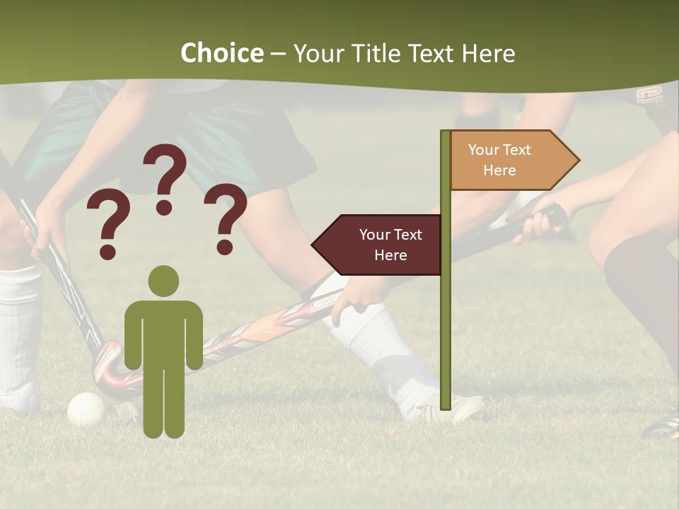A Group Of People Playing A Game Of Field Hockey PowerPoint Template