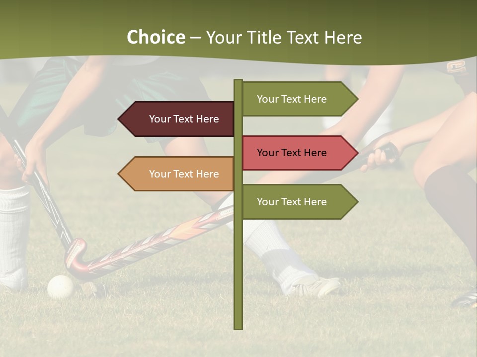 A Group Of People Playing A Game Of Field Hockey PowerPoint Template