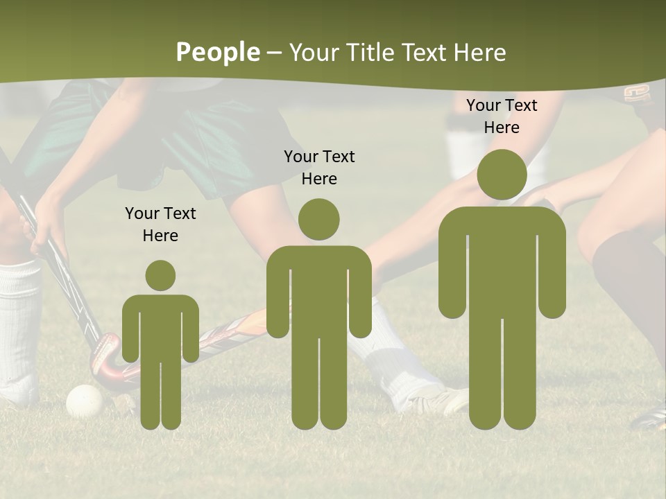 A Group Of People Playing A Game Of Field Hockey PowerPoint Template