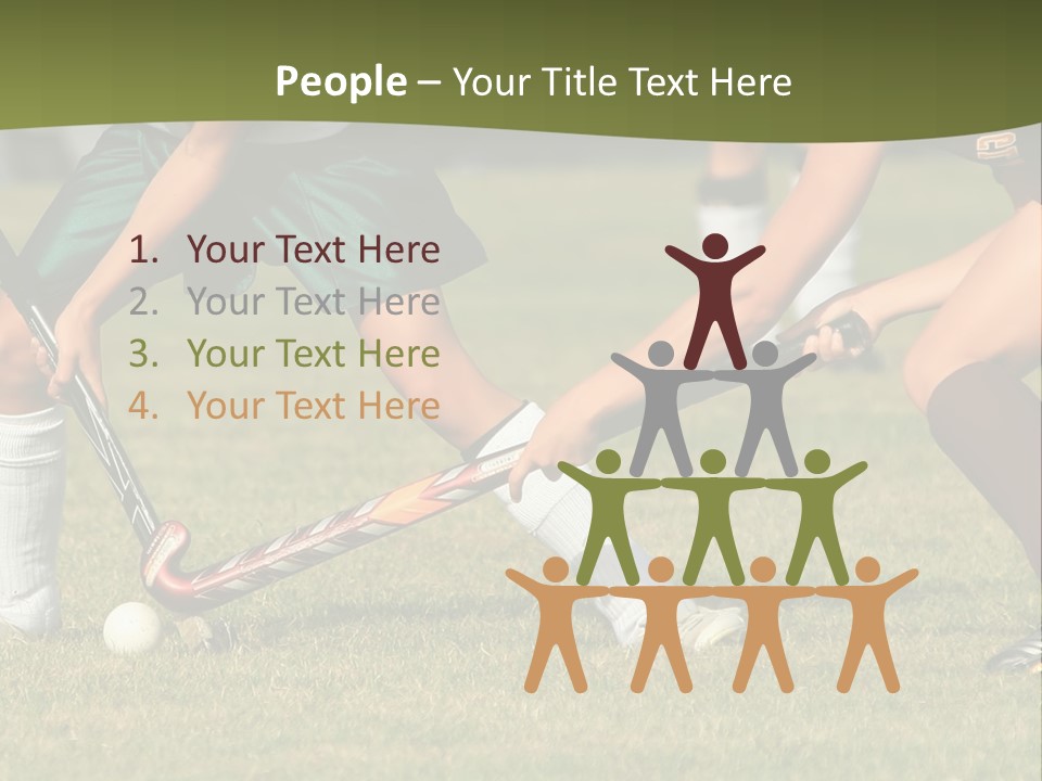 A Group Of People Playing A Game Of Field Hockey PowerPoint Template
