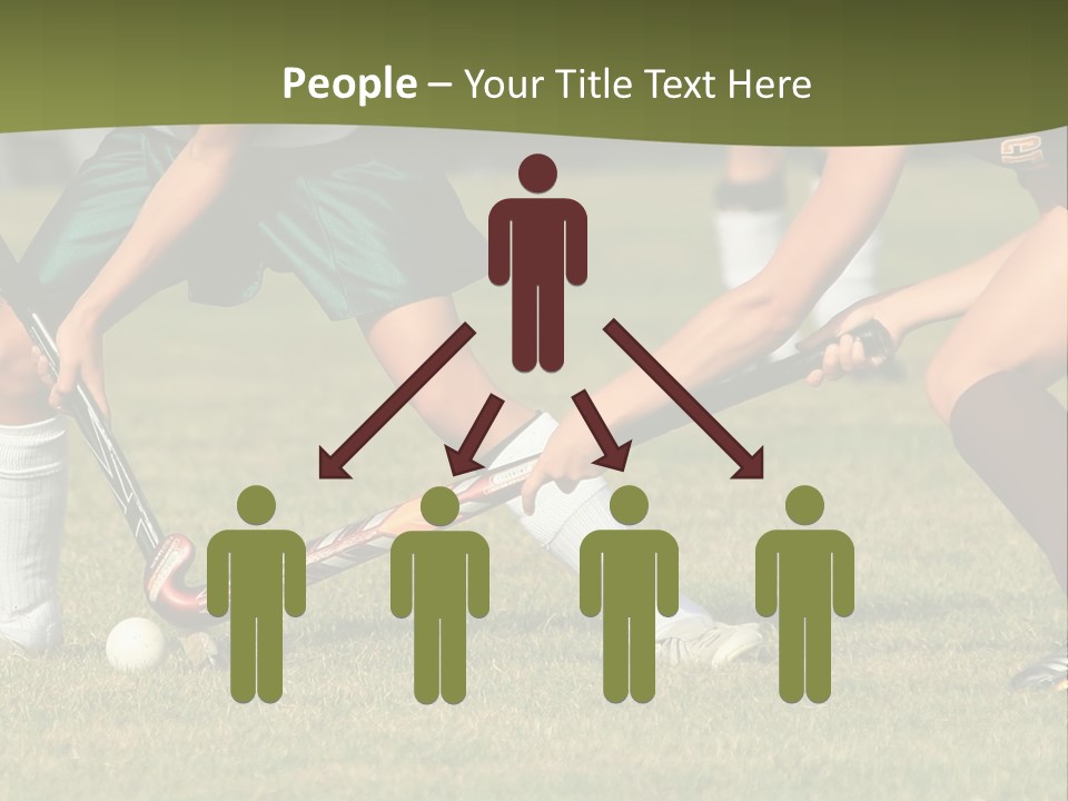 A Group Of People Playing A Game Of Field Hockey PowerPoint Template