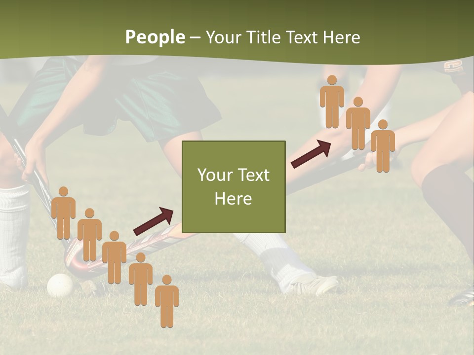 A Group Of People Playing A Game Of Field Hockey PowerPoint Template