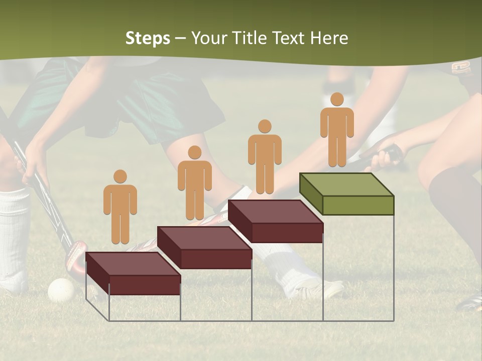 A Group Of People Playing A Game Of Field Hockey PowerPoint Template