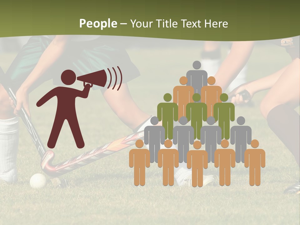 A Group Of People Playing A Game Of Field Hockey PowerPoint Template