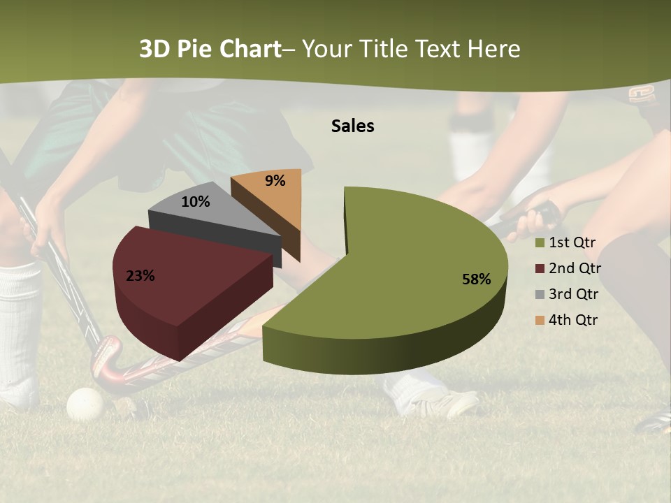 A Group Of People Playing A Game Of Field Hockey PowerPoint Template