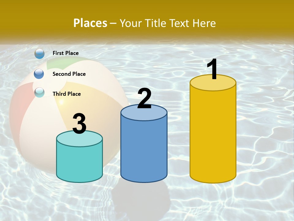 A Beach Ball Floating In A Pool Of Water PowerPoint Template
