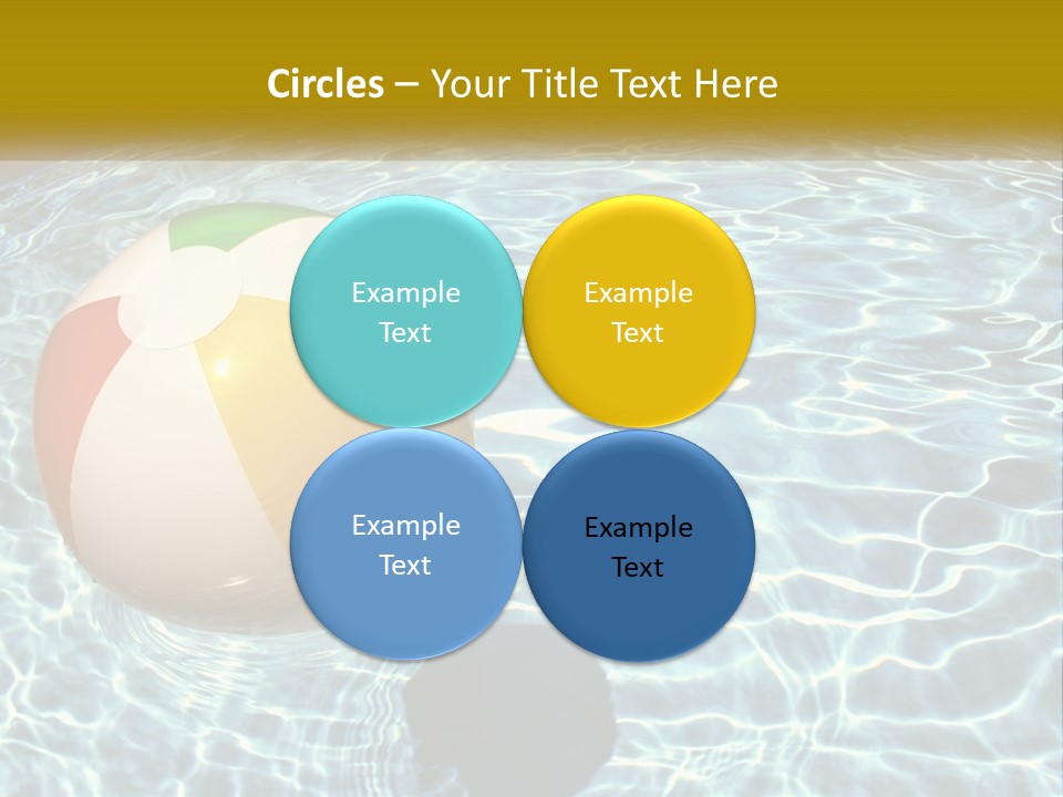 A Beach Ball Floating In A Pool Of Water PowerPoint Template