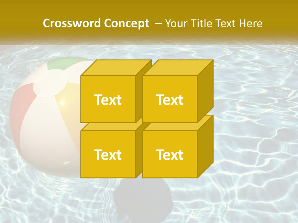 A Beach Ball Floating In A Pool Of Water PowerPoint Template