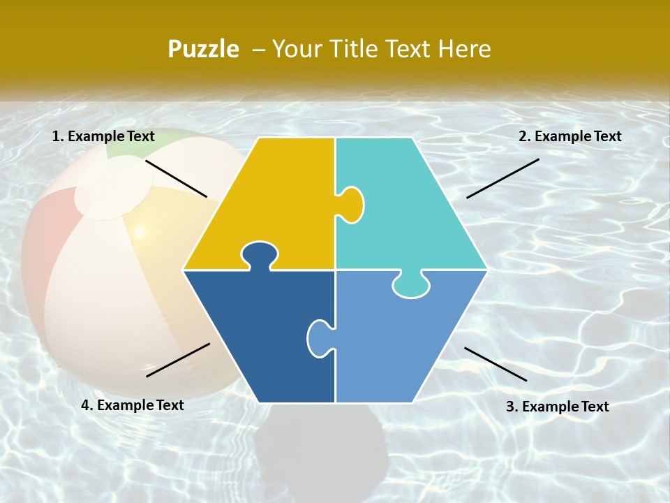A Beach Ball Floating In A Pool Of Water PowerPoint Template