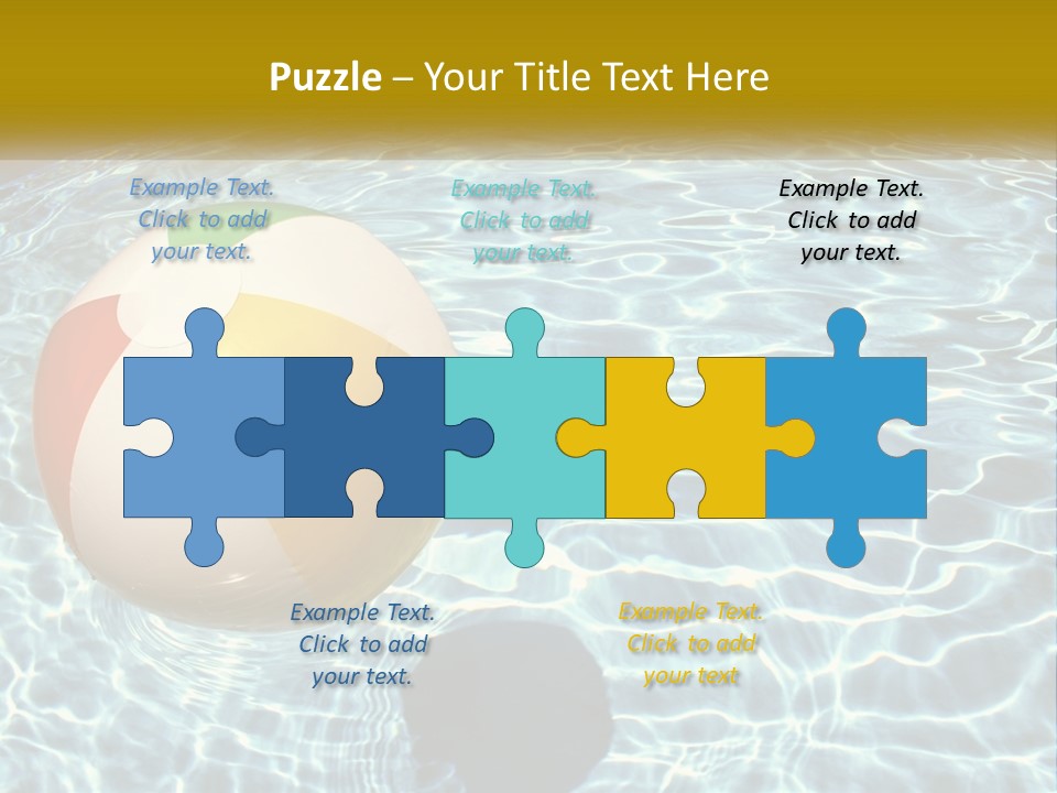 A Beach Ball Floating In A Pool Of Water PowerPoint Template