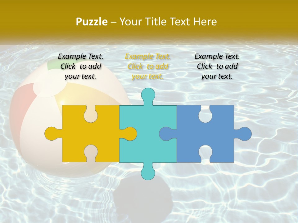 A Beach Ball Floating In A Pool Of Water PowerPoint Template