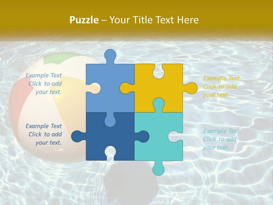 A Beach Ball Floating In A Pool Of Water PowerPoint Template