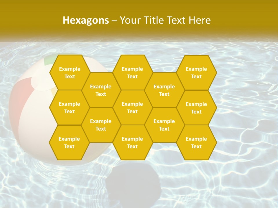 A Beach Ball Floating In A Pool Of Water PowerPoint Template