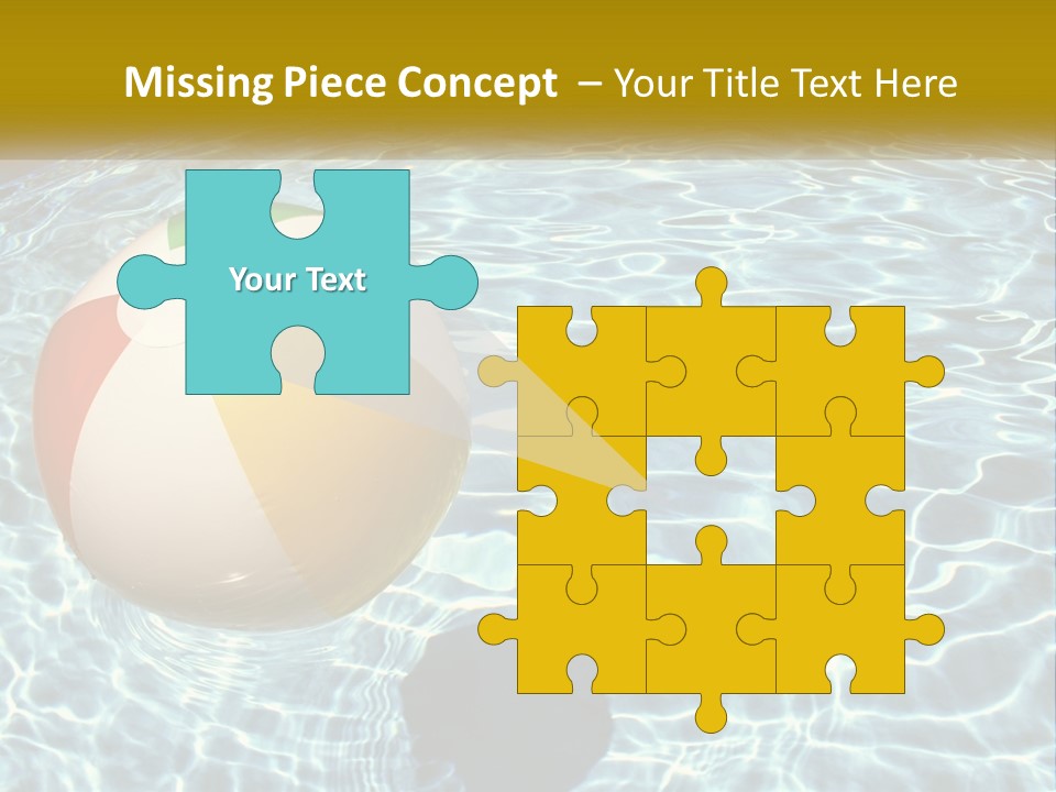 A Beach Ball Floating In A Pool Of Water PowerPoint Template
