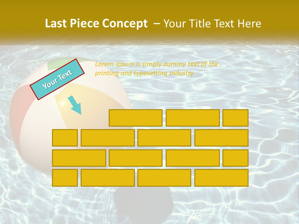 A Beach Ball Floating In A Pool Of Water PowerPoint Template