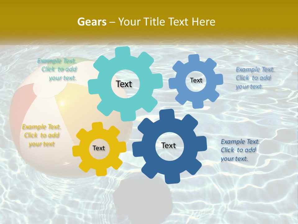 A Beach Ball Floating In A Pool Of Water PowerPoint Template