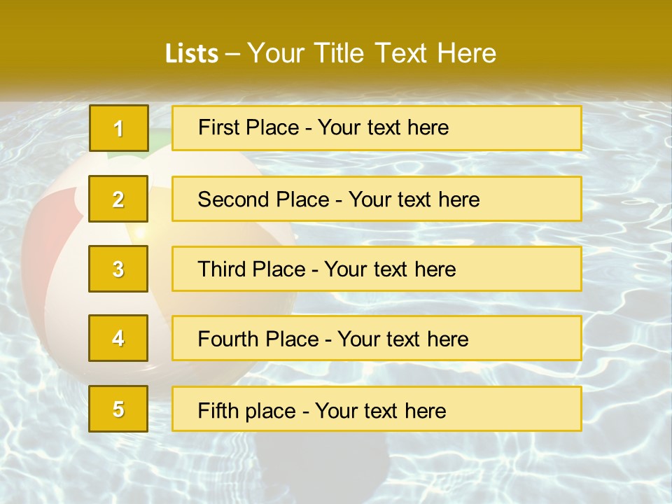 A Beach Ball Floating In A Pool Of Water PowerPoint Template