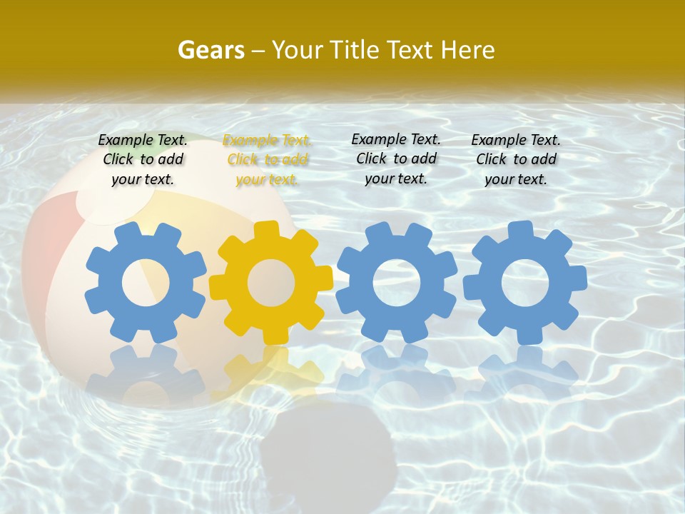 A Beach Ball Floating In A Pool Of Water PowerPoint Template